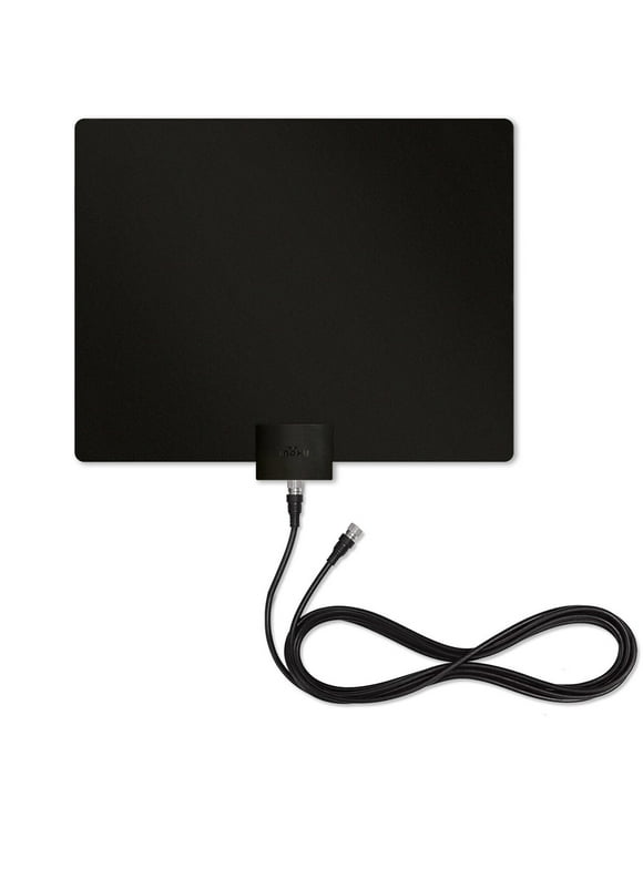 Mohu Leaf Plus Amplified Indoor TV Antenna, 60-Mile Range, Multi-Directional, 12ft. Cable