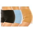 thumbnail image 1 of LA12ST Women 3 Packs Ribbed Knit 3" High Waist Casual Shorts - Premium Buttery Soft Solid Stretch, 1 of 2