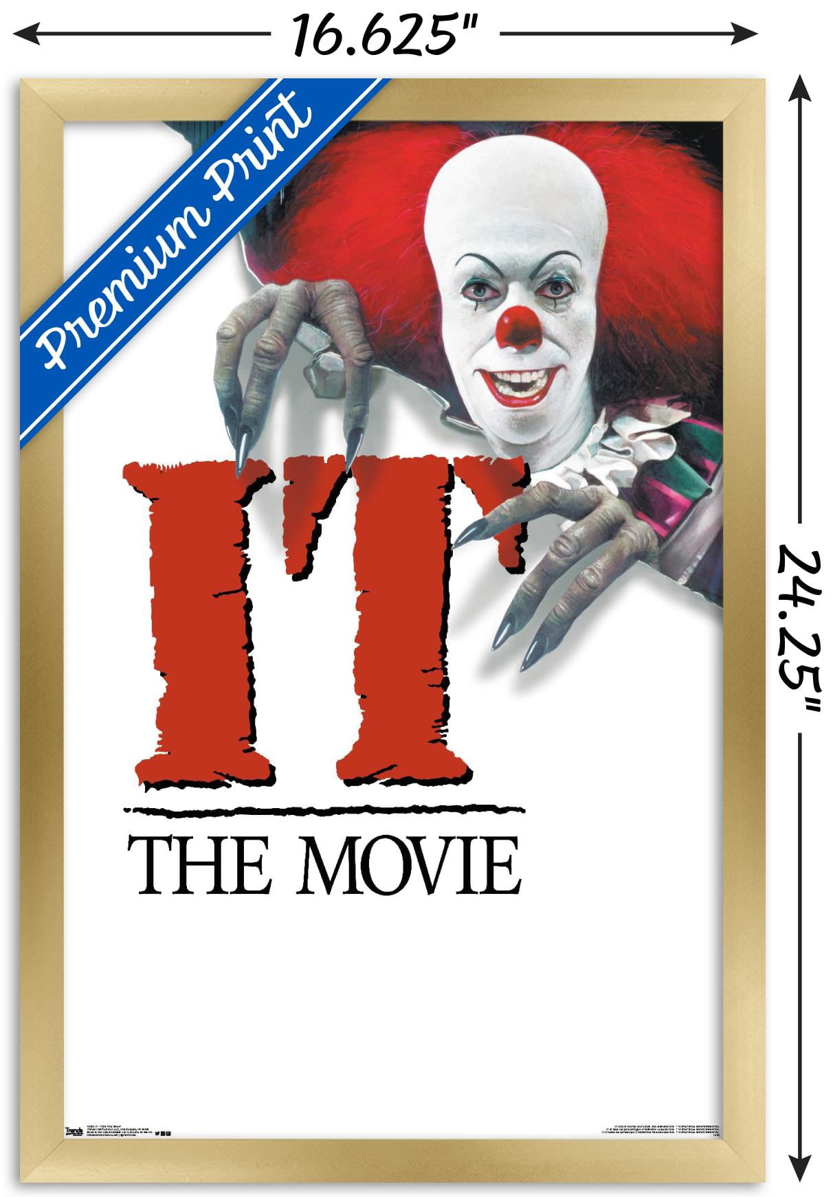IT - 1990 One Sheet Wall Poster, 14.725" x 22.375", Framed