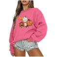 thumbnail image 2 of Sentmoon Chemises pour Femmes Tendance Grande Taille Manches Longues Col Ras du Cou Hauts pour Femmes 2025 Amples avec Imprimé Chemisiers pour Femmes Décontractés Ravissants Automne et Hiver L, 2 of 4