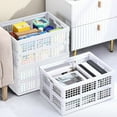 thumbnail image 5 of Mini Foldable Plastic Small Baskets for Organizing and Storage, Collapsible Storage Crate for Home Bedroom Office Classroom Drawer Organizers | White, 5 of 7