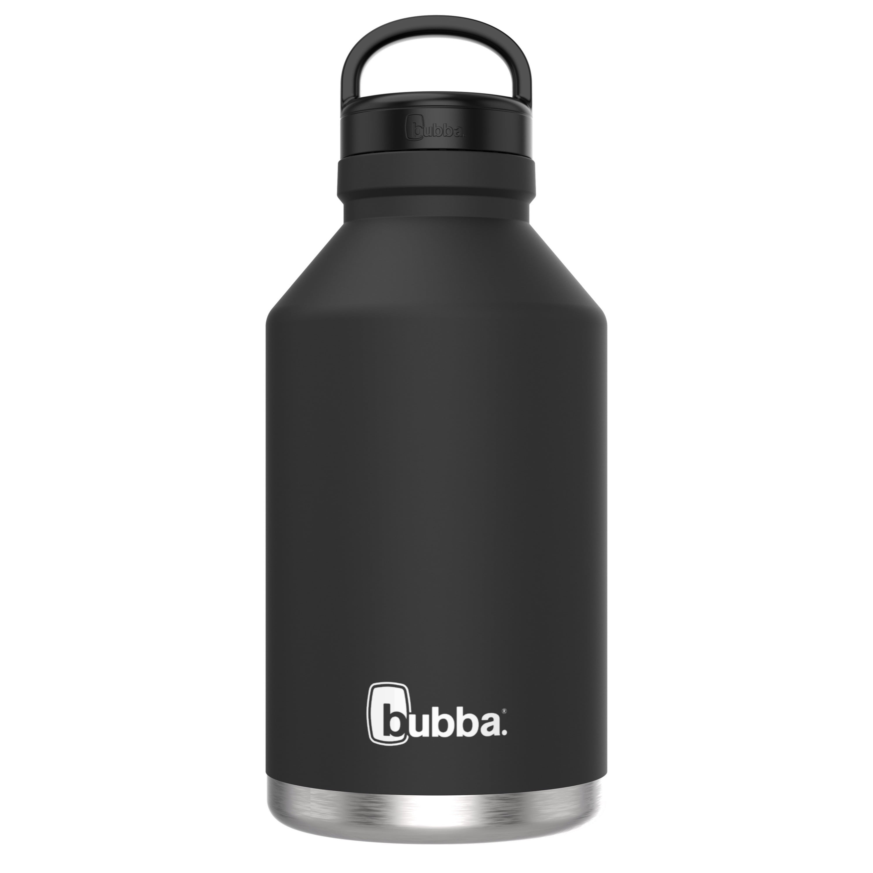 bubba Trailblazer Insulated Stainless Steel Growler with Wide Mouth Lid,in Black, 64 oz., Rubberized