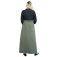 thumbnail image 2 of 40" LONG DENIM A-LINE SKIRT - WOMENS ALINE MODEST SKIRTS (HM-OLIVE) WAIST= 30", 2 of 3