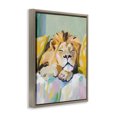 thumbnail image 2 of Stupell Industries Cottage Sleeping Lion on Pastel Pillows Brown Floating Frame Canvas Art, 25 x 31, by The Prints Vibe, 2 of 8