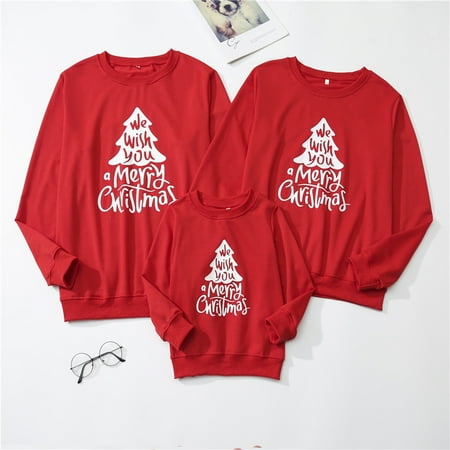 

Dadaria Family Pajamas Matching Sets (1-7Y) Kids Child Christmas Long Sleeve Family Matching Sweater Pullover Red Kids L