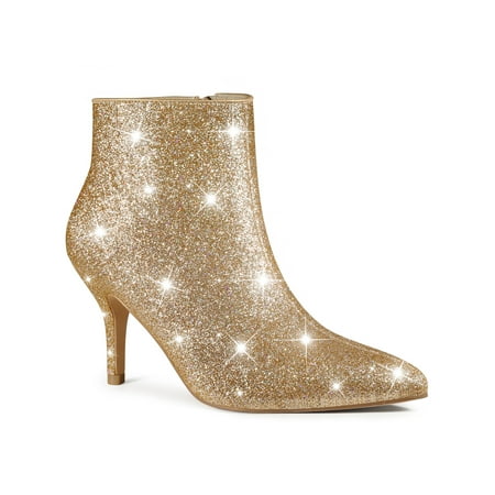 

Perphy Pointed Toe Stiletto Heel Glitter Ankle Boots for Women