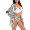 thumbnail image 2 of Txlixc Traje de baño de 3 piezas para mujer, cubierta de manga larga + sujetador cruzado + conjunto de parte inferior de bikini Txlixc  Sexy, 2 of 6