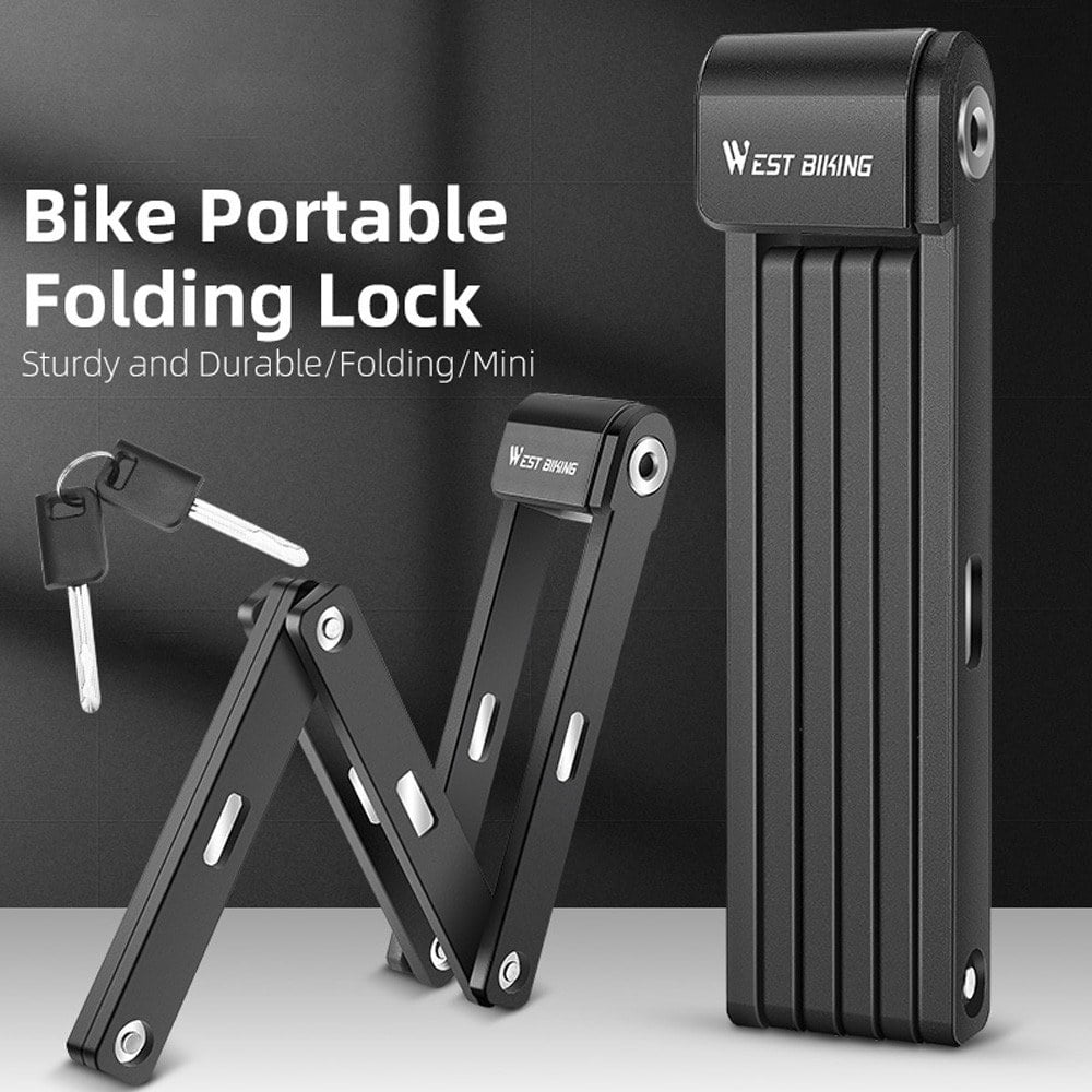 West Biking Foldable Anti-Theft Chain Lock for Bikes and Motorcycles