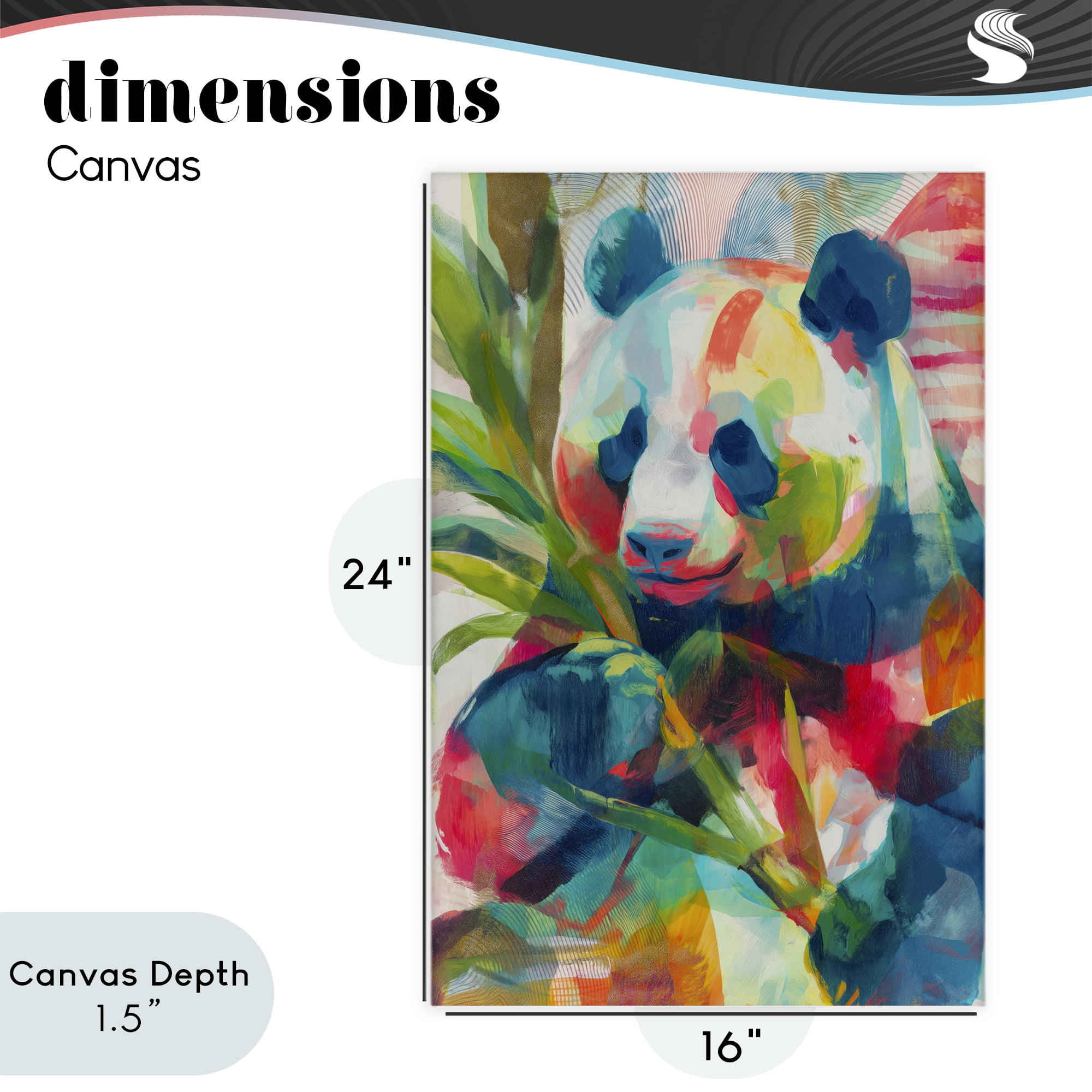 Stupell Industries Expressive Panda In Bloom Canvas Wall Art, design by Chromatic Storm Studio