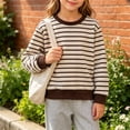 thumbnail image 4 of fatyb Sweatshirt for Toddler Cotton Striped Long Sleeve Boys Girls Crewneck Tops Kids Fashion Clothes, 4 of 6
