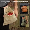 thumbnail image 2 of Derivemid Foraging Bag, Foraging Pouch Waxed Canvas Collapsible Bag, Water Resistant Storage Mushroom Foraging Bags Bushcraft Leather Belt Tool Pouch for Travel Outdoor Camping Hiking, 2 of 9