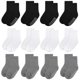 thumbnail image 1 of Calcetines para bebé Jealkip Cotton Crew con agarre antideslizante, paquete de 12 unidades, unisex, 1 of 7
