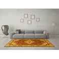 thumbnail image 3 of Ahgly Company Machine Washable Indoor Rectangle Medallion Yellow Traditional Area Rugs, 7' x 10', 3 of 4