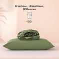 thumbnail image 6 of Sonive 140gsm Bed Sheet Set Twin, 3 Pieces Brushed Microfiber Cozy & Warm Bedding Set, Green, 6 of 8