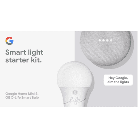 Google Smart Light Starter Kit - Google Home Mini and GE C-Life Smart Light
