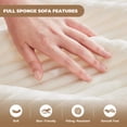 thumbnail image 3 of Huatean 95" Cloud Sectional Couch Boneless Sofa for Living Room, Free Assembly Modular Sectional Sofa L-Shaped (Left-Facing Chaise, Beige), 3 of 9