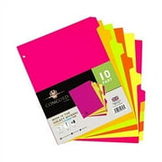 Pukka Pad, 10 Dividers, Binder Notebook File Page Separators, 1 Packs of 10 Tab Set, 8 x 11 in. Neon Colors