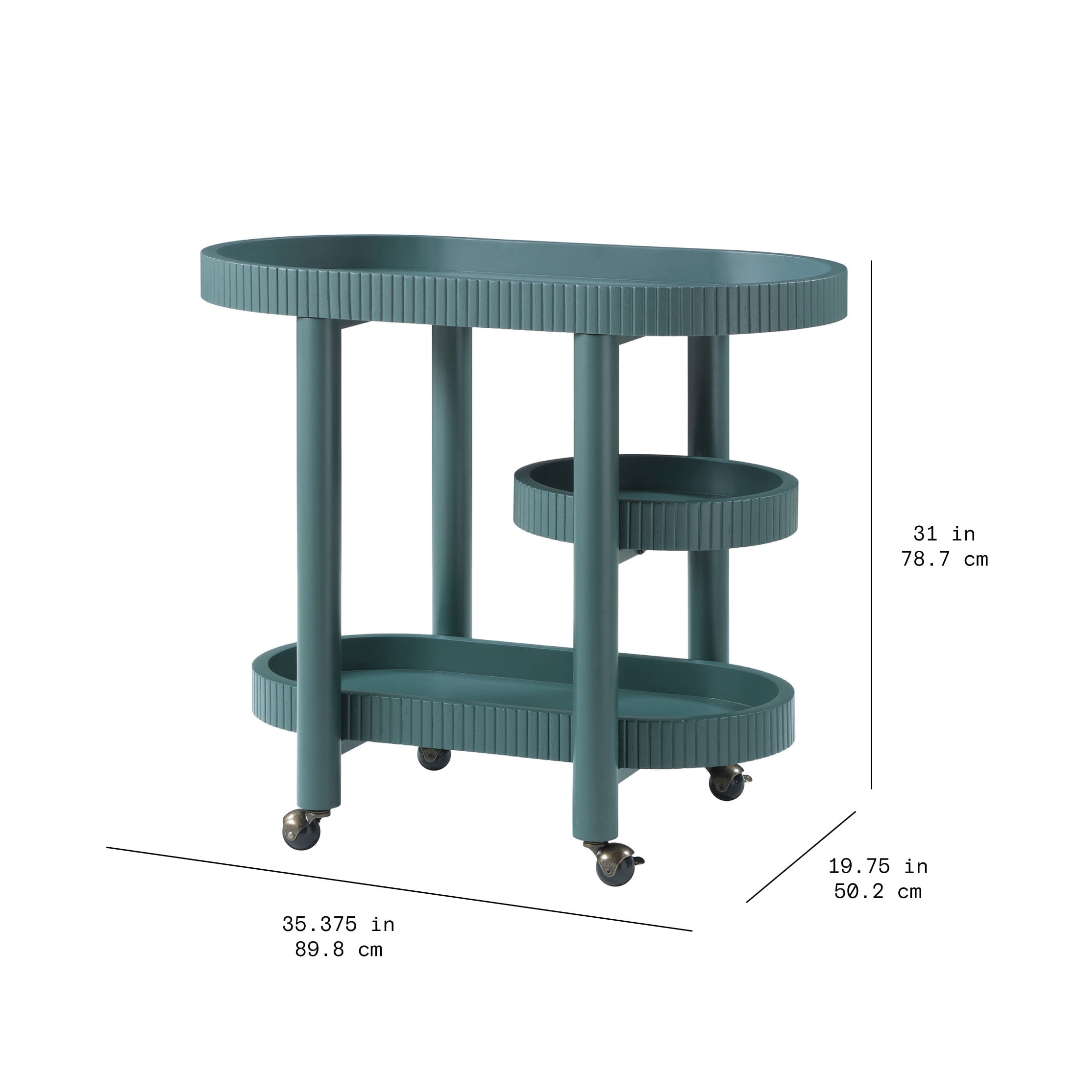 Beautiful Drew Bar Cart by Drew Barrymore, Thyme Green Finish