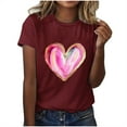 thumbnail image 3 of RKSTN Valentines Gift Valentine Shirts for Women Oversized Crewneck Valentine's Day Graphic Print Short Sleeve T Shirts Pullover Top Womens Casual Round Neck Plus Size Loose Comfy Summer Tee Shirts, 3 of 6