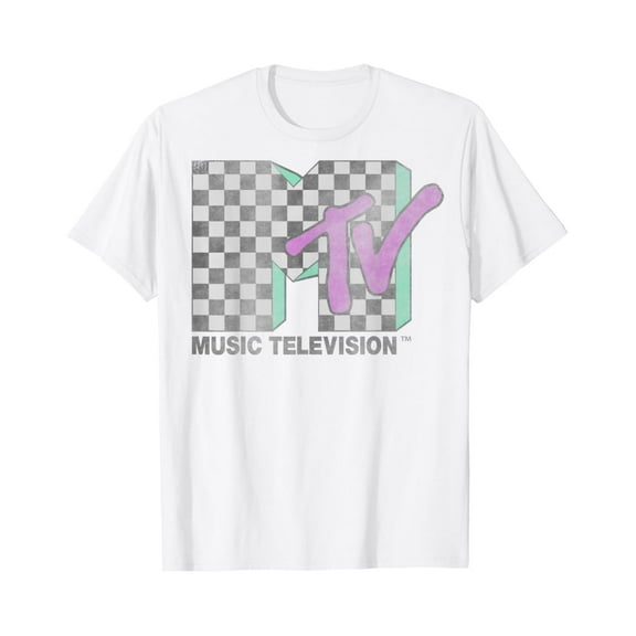 Mtv Checkered Distressed Retro Logo T-Shirt Unisex S-5Xl Hot Trending Shirt, Vintage Birthday Gift