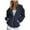 Dark Blue, variant on Womens Casual Solid Long Sleeve Zipper Hooded Coat Pocket Sweatshirt Tops Snap Sweatshirt Women Fall Long Sleeve Clothe with Pocket Sweatshirt Long Hoodie Zip Ups for Women Long Hoodie Tunic