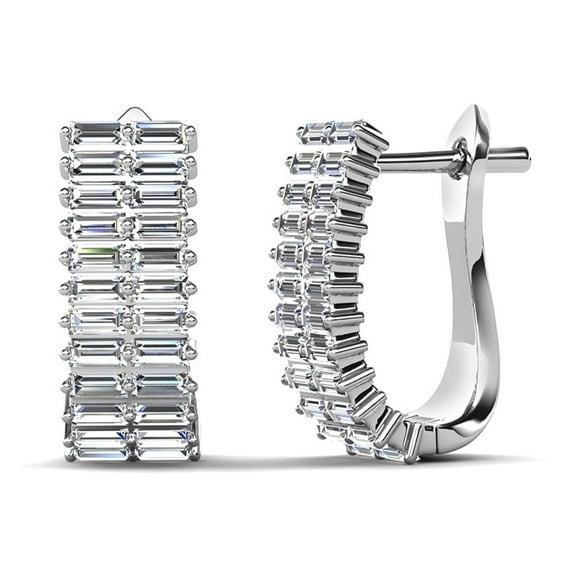Cate & Chloe Pixie 18k White Gold Plated Women's 17mm Hoop Earrings with Simulated Diamond Crystals