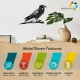 thumbnail image 3 of Metal Raven - Artistic Blackbird Silhouette, Outdoor Decor for Garden, Patio, Yard - Ornament for Home, Lawn, Gate, Fence - Black, 3 of 9