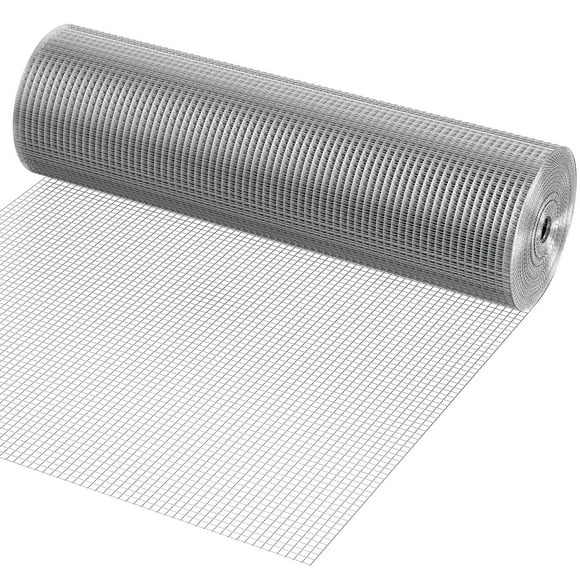 KFFKFF Metal Mesh, 1/2 inch 36in x 100 ft 19 Gauge, Thermally Immersed Zinc-Coated Wire Roll, Poultry Netting, Wire Grid for Bunny Hutches, Landscaping, Petite Vermin