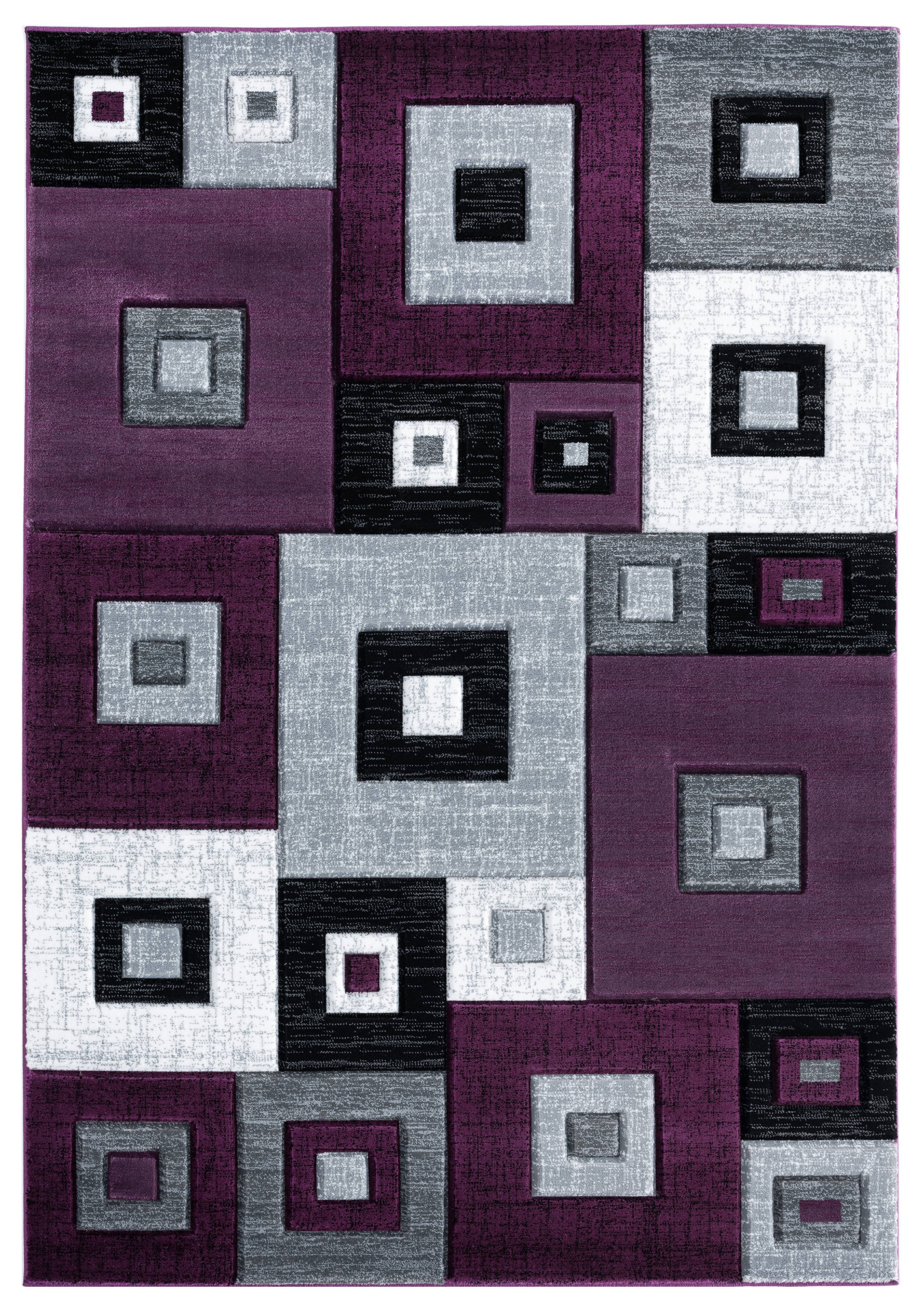 United Weavers Drachma Benson Modern Geometric Runner Rug, Plum, 2'7" x 7'4"