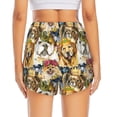thumbnail image 4 of Uemuo Watercolor Dogs Pattern Women's Athletic Shorts High Waisted Running Shorts with Liner Pockets Gym Elastic Workout Shorts-XX-Large, 4 of 9