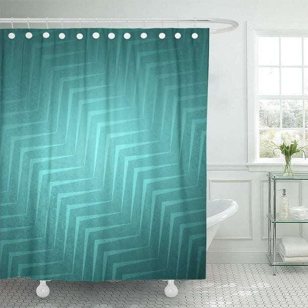Suttom Gray Dark Abstract Teal Blue Green Zig Zag Chevron Shower Curtain 66x72 Inch Com Suttom Gray Dark Abstract Teal Blue, Dark Teal Shower Curtain