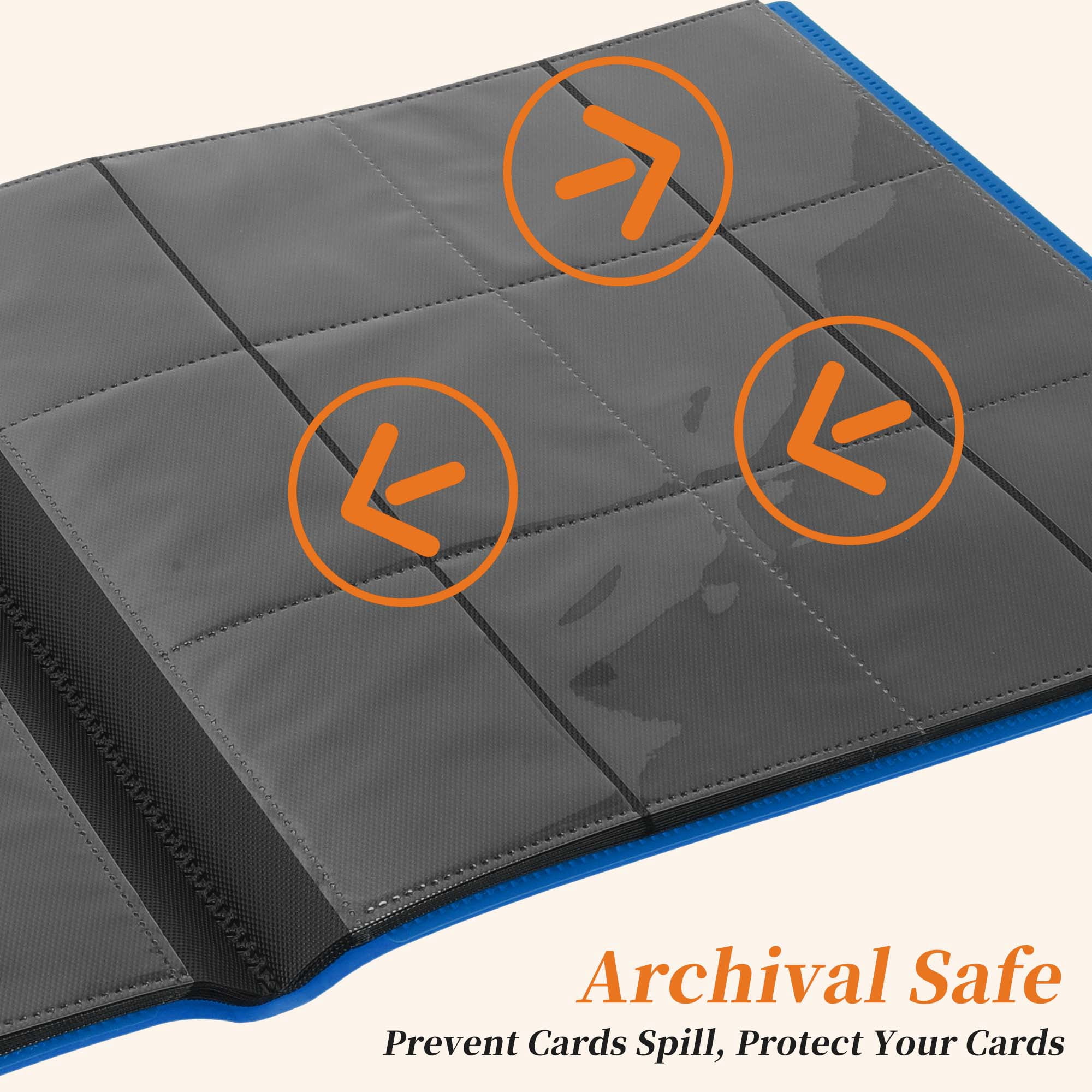 Unique Bargains Card Binder with 12 Pockets and 20 Pages for 480 Card Capacity ["Light Blue"]