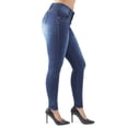 thumbnail image 5 of Fashion2Love Women's Juniors Colombian Design Butt Lift Push Up Mid Waist Skinny Jeans, 5 of 9