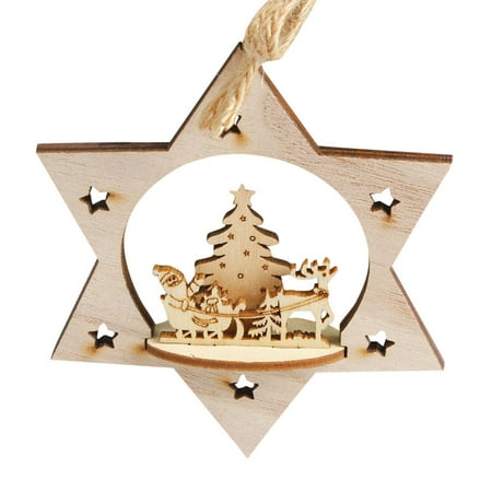 

Veki Tree Christmas Wood Ornament Embellishments Snowflake Rustic Hanging Decor Home Decor Chandelier Crystals Ball