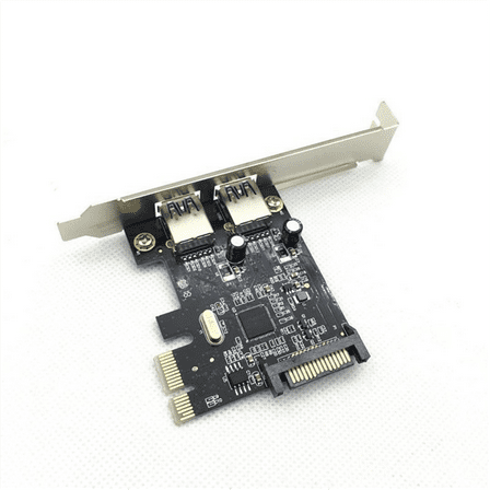 PCIE Expansion Card PCI-E to 2-Port USB3.0 5Gbps Convert Card Riser for Win7/8/9/10/Linux