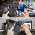 thumbnail image 2 of ELEHOLD Case for iPhone 14 Pro Max, 2-in-1 Detachable Magnetic Leather Wallet Case with RFID Blocking,Black, 2 of 8
