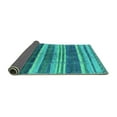 thumbnail image 2 of Ahgly Company Indoor Round Solid Turquoise Blue Modern Area Rugs, 6' Round, 2 of 4