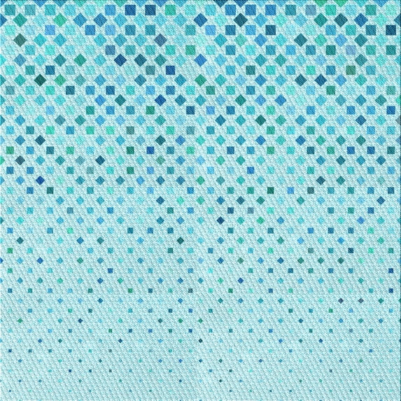 Ahgly Company Indoor Square Patterned Blue Diamond Blue Area Rugs, 4' Square