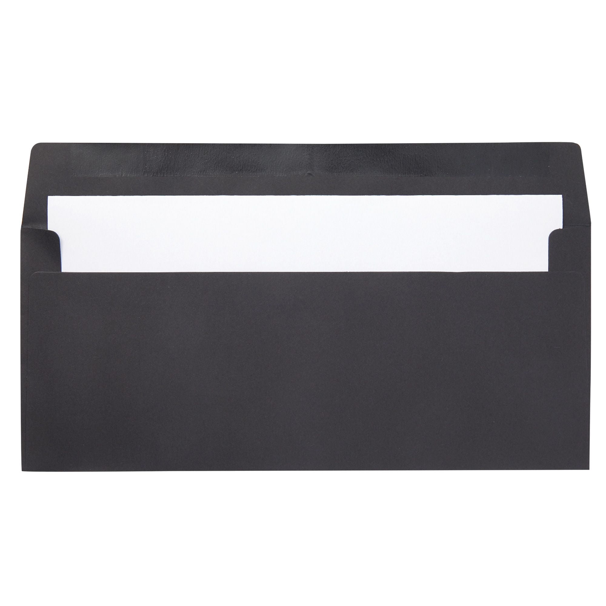 Colorplan Ebony Black #10 Square Flap 91# Text Envelopes Pack of 50