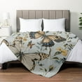thumbnail image 4 of Vintage Butterfly &amp; Floral Throw Blanket - Soft, Lightweight Fleece for Cozy Sofa, Bed, Travel - Perfect Gift for Women and Girls - Machine Washable, 4 of 7