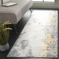 thumbnail image 2 of SAFAVIEH Malibu Coilean Abstract Polyester Machine Washable Runner Rug, Gray/Gold, 2'6" x 8', 2 of 7