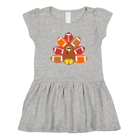 

Inktastic Thanksgiving Cute Football Turkey Gift Toddler Girl Dress