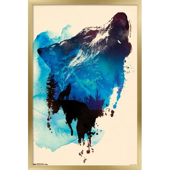 Robert Farkas - Wolf Paint Wall Poster, 14.725" x 22.375", Framed