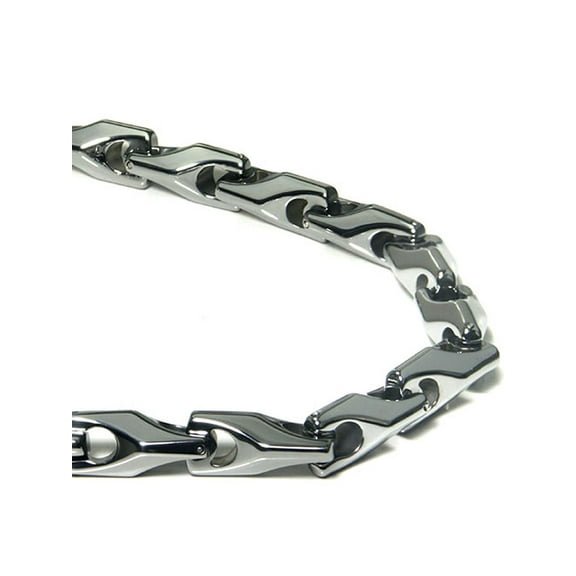 Titanium Kay Tungsten Carbide Men's Wheat High Polish Finish Gunmetal Color Link Necklace Chain 18"