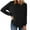 Black, variant on Women's Tops Long Sleeve Round Neck Solid Color Curved Hem Loose Fit Autumn Casual Blouses