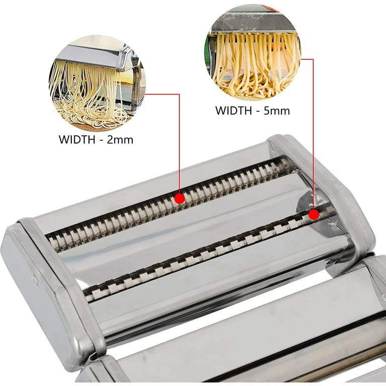 Lowestbest Pasta Maker Machine Hand Crank, Stainless Steel Kitchen  Accessories Manual Machines, Roller Cutter Noodle Makers for Homemade  Noodles, Spaghetti Fresh Dough Making Tools Rolling Press Kit 