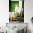 thumbnail image 3 of Spa Tapestry, Zen Stones with Orchid and Candles Green Plants at the Background Print, Wall Hanging for Bedroom Living Room Dorm Decor, 60W X 80L Inches, White Green and Black, by Ambesonne, 3 of 5