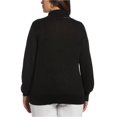 thumbnail image 2 of Ella Rafaella Womens Rib Trim Pullover Sweater, Black, Plus Size, 1X, 2 of 2