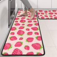 thumbnail image 2 of Kitchen Rugs Sets Of 2,Red Strawberry Plants Fruit Pink Pattern Anti Fatigue Kitchen Mat Rugs Non Slip Washable,Decorative Kitchen Floor Mats for Kitchen,Sink,Laundry,17"x47"+17"x47", 2 of 5