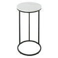 thumbnail image 4 of Evelyn&Zoe Enzo 20" Wide Oval Side Table with Faux Marble Top, Blackened Bronze, 4 of 8